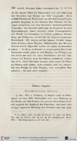 III. Capitel : Oberitalienische Schulen