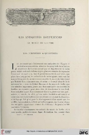 3. Pér. 36.1906: Les antiquités égyptiennes au Musée du Louvre : les dernières acquisitions