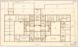 Fischer, Theodor; München - Westend, Bergmannstr.; Ledigenheim - Vorentwurf (Grundriss EG)