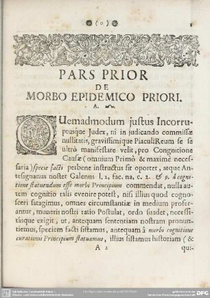 Pars Prior De Morbo Epidemico Priori