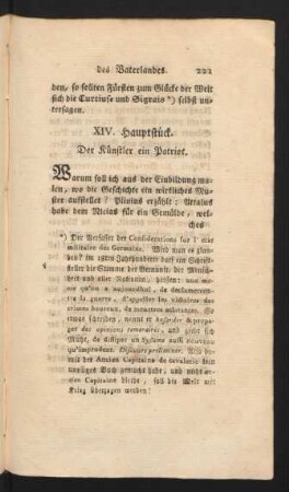 XIV. Hauptstück. Der Künstler ein Patriot.