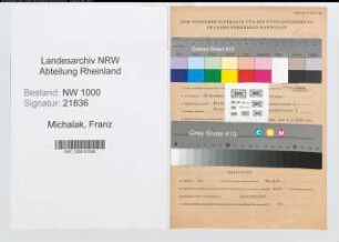Entnazifizierung Franz Michalak, geb. 16.11.1901 (Postverwalter)