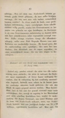 Extract uit een brief van Paramaribo van 27 Junij 1845.