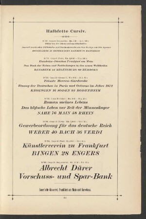 [Cursiv-, Circular- und Schreibschriften]