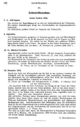 188, IV. Zeitschriftenschau