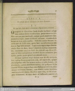 Caput I. De fundo dotali alieando ex iure Romano
