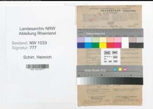Entnazifizierung Heinrich Schirr , geb. 21.08.1894 (Polizeibeamter)