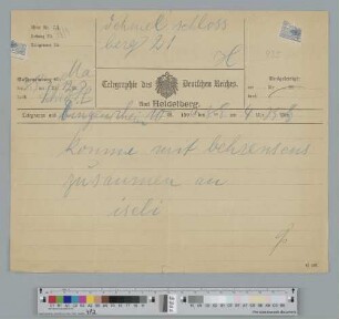 Telegramm an Richard Dehmel