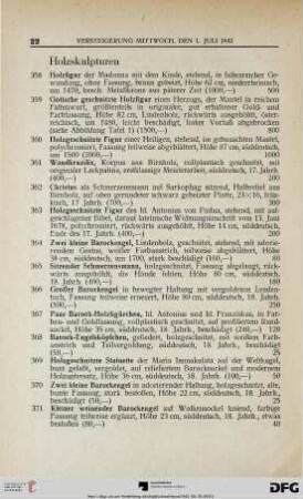 Holzskulpturen (Nr. 358-385)