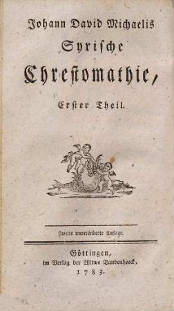Johann David Michaelis Abhandlung von der Syrischen Sprache, und ihrem Gebrauch
