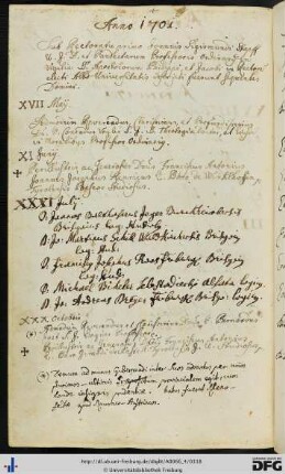 [fol. 158] Rektorat Johann Sigmund Stapf 1701