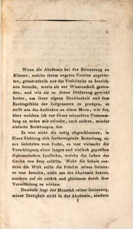 Akademische Denkrede auf Franz Gabriel Graf v. Bray : gehalten in der öffentl. Sitzung der k. bayer. Akademie der Wissenschaften am 28. März 1833