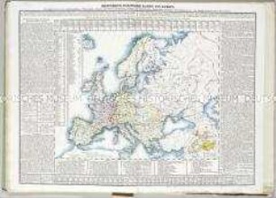 Geographisch-Historischer Atlas von Europa: Militärisch-Politische Karte von Europa. Mit einer Nebenkarte: Mittel-Deutschlands Kleine Staaten