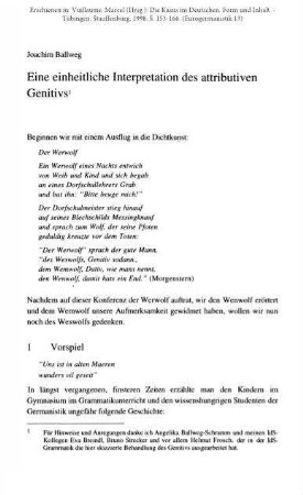 Eine einheitliche Interpretation des attributiven Genitivs