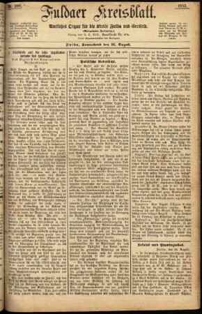 Ausgabe vom Samstag, den 26. August 1882.