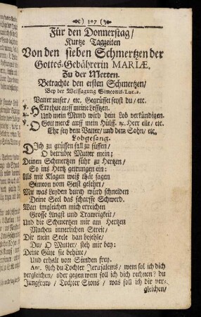 307-324, Von den sieben Schmerzen der Gottes-Gebährerin Mariae.