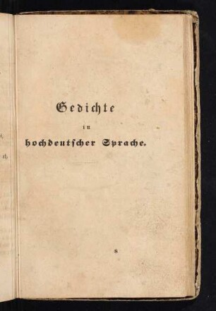 Gedichte in hochdeutscher Sprache.