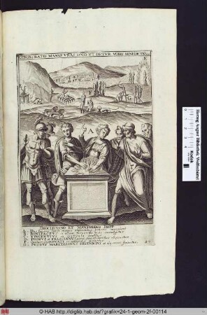 Martyrium von zwei jungen Männern im Vordergrund, das des Hl.Bonifatius von Tarsus wahrscheinlich links, mittig das des Hl. Vincentius von Valencia(von Saragossa), des Hl.Primus und des Hl.Felicianus, das von vier Männern, rechts Martyrium des Hl.Petrus, Hl.Marcellinus und des Hl.Hisennius.