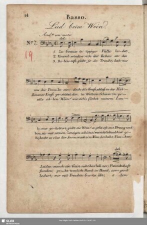 No. 7 Lied beym Wein: Zu Genuss in üpp'ger Fülle