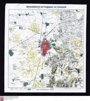 . Karte von Darmstadt und seiner näheren Umgebung (Heberer/Welzbacher): Karte von Darmstadt und seiner näheren Umgebung