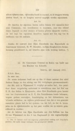 LI. De Gouverneur Generaal en Raden van Indie ... Januarij 1811