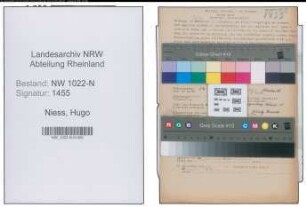 Entnazifizierung Hugo Niess , geb. 17.05.1888 (Inspektor)