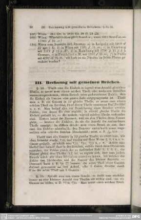 III. Rechnung mit gemeinen Brüchen