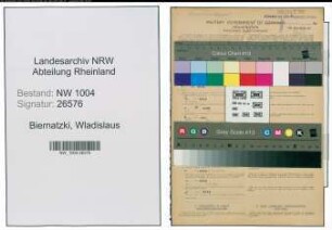 Entnazifizierung Wladislaus Biernatzki , geb. 15.06.1902 (Maschinist)