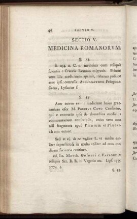 Sectio V. Medicina Romanorum