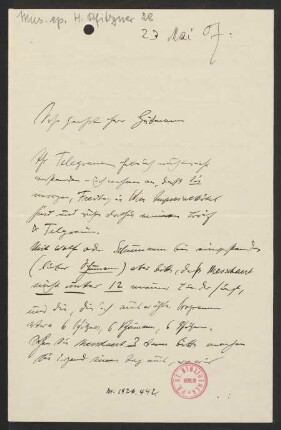 Brief an Emil Gutmann, 23.05.1907