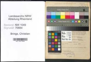 Entnazifizierung Christian Brings , geb. 18.09.1906 (Sekretaer)