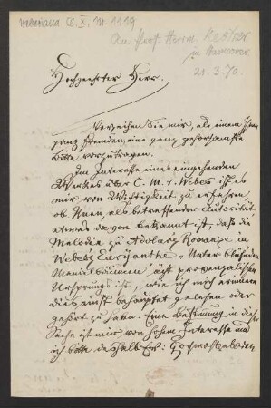 Brief an Hermann Kestner : 21.03.1870