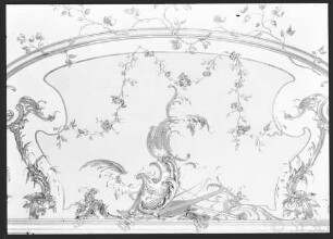 Potsdam, Stadtschloss, Konzertzimmer Friedrich II., R:10, Detail der Decke an der Westwand.