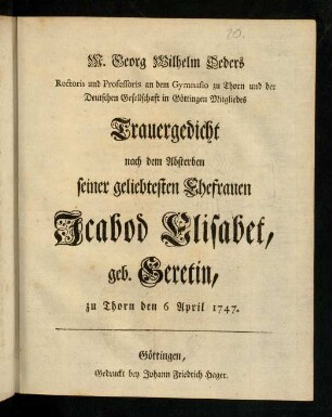 1r-, Trauergedicht