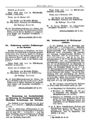 Stellenvorbehalt für Versorgungsanwärter : [Allgemeine Verwaltungssachen] ; [Für das Reich] ; [Amtliche Erlasse] ; [Amtlicher Teil]