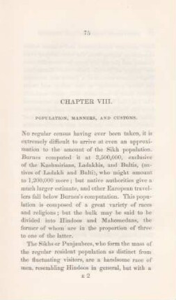 Chapter VIII. Population, manners, and customs