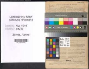 Entnazifizierung Aenne Zerres , geb. 25.01.1889 (Lehrerin)