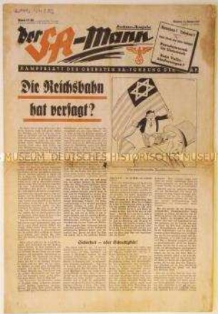 Wochenzeitung "Der SA-Mann" u.a. zur deutschen Aufrüstung