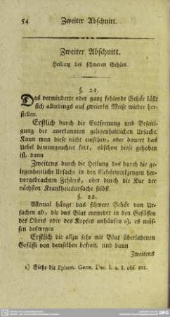 Zweiter Abschnitt. Heilung des schweren Gehörs
