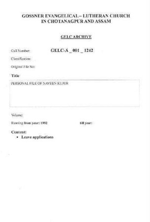 PERSONAL FILE OF NAVEEN KUJUR
