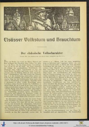 Elsässer Volkstum und Brauchtum.
