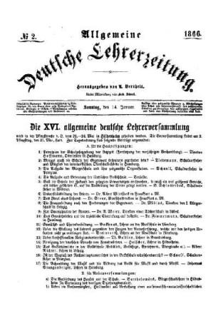 Die XVI. allgemeine deutsche Lehrerversammlung