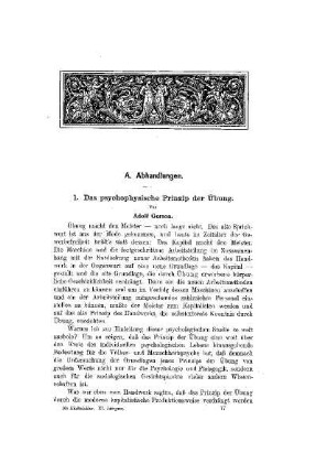 Das psychophysische Prinzip der Übung