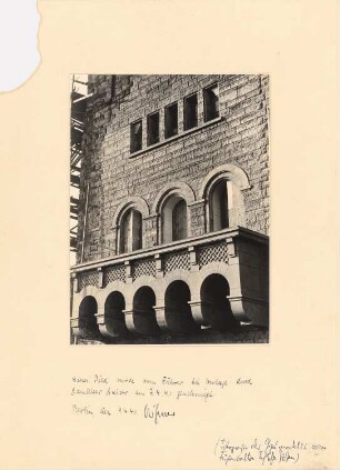 Schloss Posen, Posen Umbau: Fotografie des Gipsmodells vom Führerbalkon