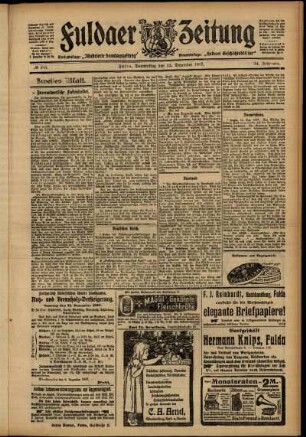 Zweite Ausgabe vom Donnerstag, den 12. Dezember 1907.