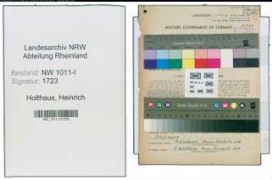 Entnazifizierung Heinrich Holthaus , geb. 13.02.1909 (Werkfuehrer)