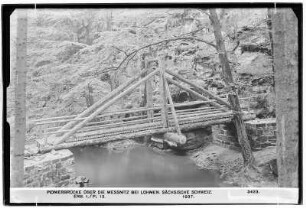 Pionierbrücke über die Wessnitz bei Lohmen. Sächsische Schweiz