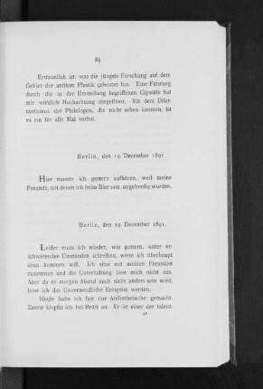 Berlin, den 19. December 1891.