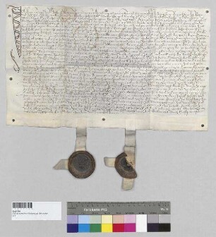 Johann Füger zu Mühldorf verkauft an die Kirche zu Moosen und Georg von Preysing zu Kopfsberg als obersten Kirchherrn zwei Pfd. Geld jährliche Gült aus der Ölhube zu Pastetten und behält sich das Rückkaufrecht. S1: Johann Füger zu Mühldorf, S2: Georg von Preysing zu Kopfsberg