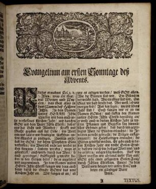 Evangelium am ersten Sonntage deß Advents. - Epistel am vierten Sonntage des Advents.